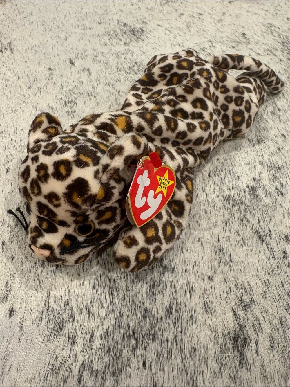 Ty Leopard Print Beanie Baby Plush - Brown, Black, Cream